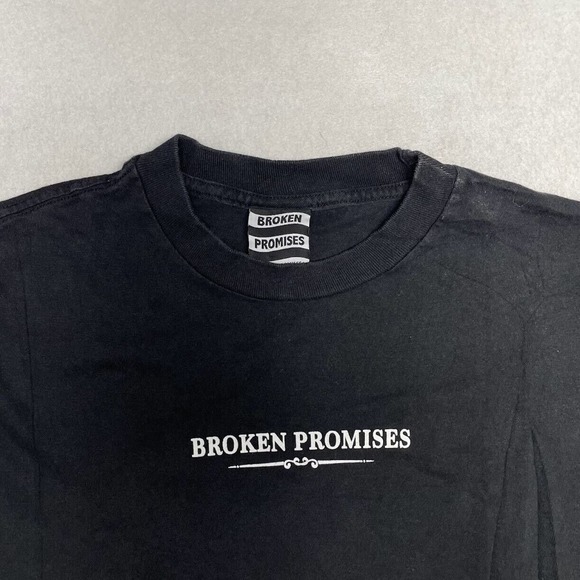 Broken Promises Rose Graphic Tee Thrifted Vintage Style Size S - Picture 10 of 11